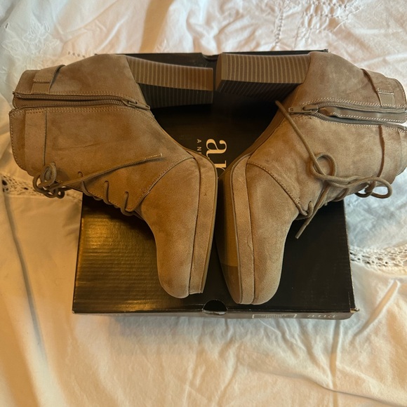 A.N.A. Taupe Lace Up Ankle Boot 4” heel, memory foam, brand new, cute & comfy! - Picture 7 of 10